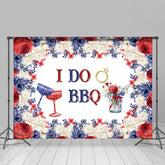Lofaris Blue Red White Rose Winebowl I Do BBQ Wedding Backdrop