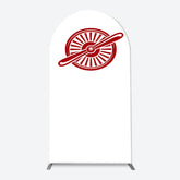 Lofaris Blue Red White Space Fighter Top One Arch Backdrop