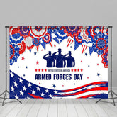 Lofaris Blue Red White Stars National Armed Forces Day Backdrop