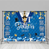 Lofaris Blue Rhombus Suit Tie Happy 1st Fathers Day Backdrop