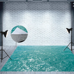 Lofaris Blue Sea Surface Under Sunshine Fabric Floor Backdrop