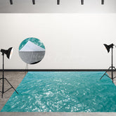 Lofaris Blue Sea Surface Under Sunshine Fabric Floor Backdrop