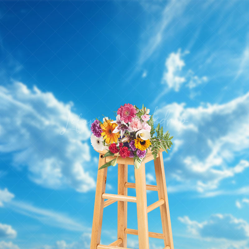 Lofaris Blue Sky Angel Wings Cloud Backdrop For Photo Booth