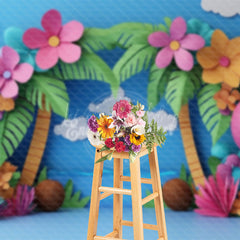 Lofaris Blue Sky Beach Hawaii Tropical Summer Photo Backdrop