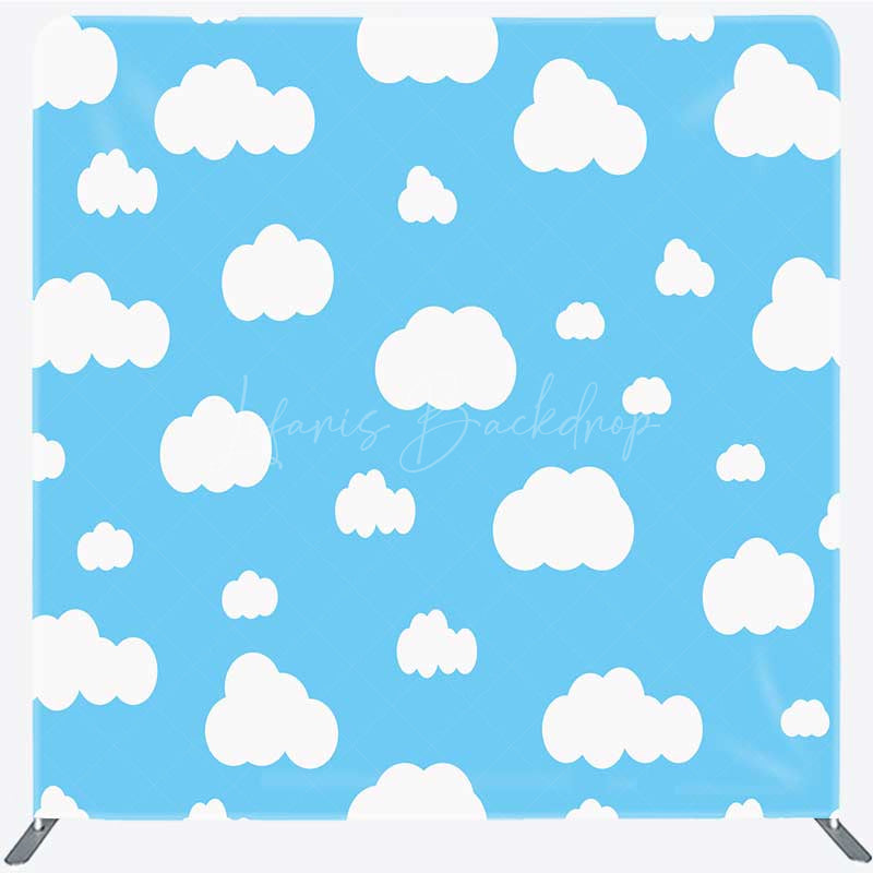 Lofaris Blue Sky Cloudy Double Sided Tension Fabric Backdrop