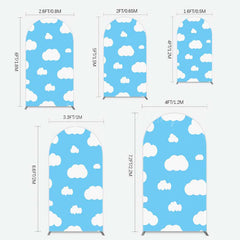 Lofaris Blue Sky Cloudy Kids Birthday Party Arch Backdrop