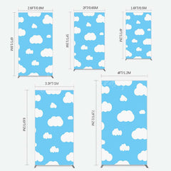 Lofaris Blue Sky Cloudy Kids Birthday Party Rectangle Backdrop