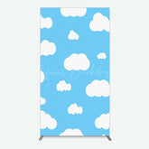 Lofaris Blue Sky Cloudy Kids Birthday Party Rectangle Backdrop