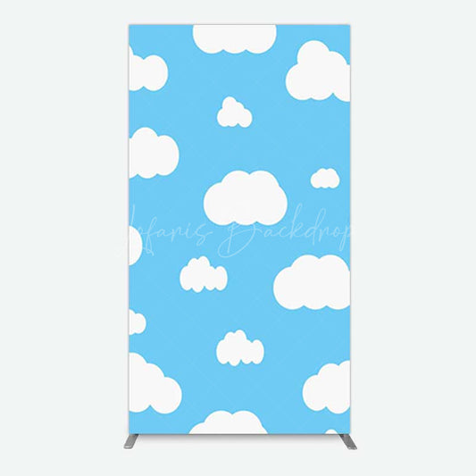 Lofaris Blue Sky Cloudy Kids Birthday Party Rectangle Backdrop