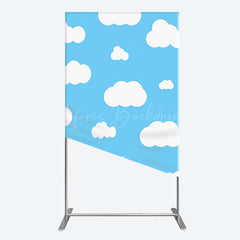 Lofaris Blue Sky Cloudy Kids Birthday Party Rectangle Backdrop