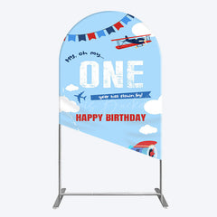 Lofaris Blue Sky One Year Has Flown By Birthday Arch Backdrop