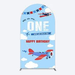 Lofaris Blue Sky One Year Has Flown By Birthday Arch Backdrop