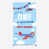 Lofaris Blue Sky One Year Has Flown By Birthday Rectangle Backdrop