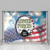 Lofaris Blue Sky Usa Flag National Armed Forces Day Backdrop