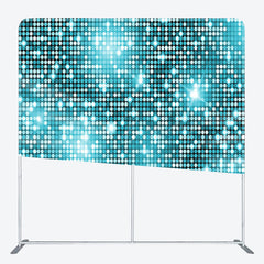 Lofaris Blue Sparkle Sequins Party Square Tension Backdrop