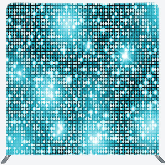 Lofaris Blue Sparkle Sequins Party Square Tension Backdrop