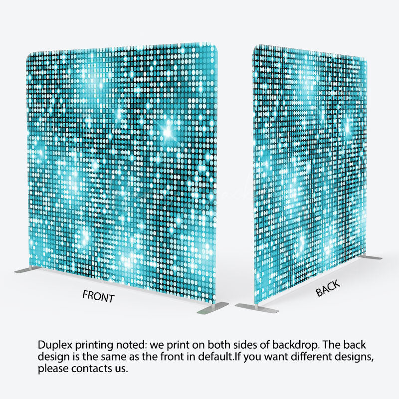 Lofaris Blue Sparkle Sequins Party Square Tension Backdrop