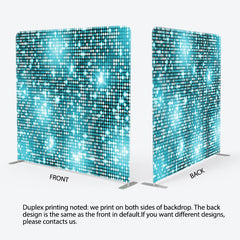 Lofaris Blue Sparkle Sequins Party Square Tension Backdrop