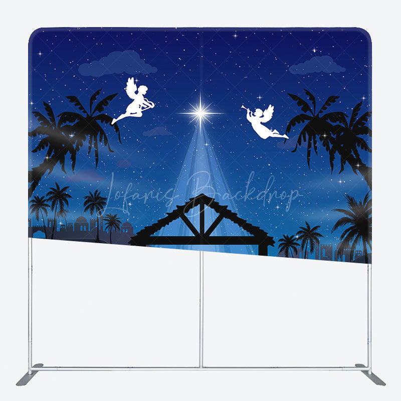 Lofaris Blue Star Holy Night Nativity Christmas Backdrop