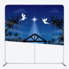 Lofaris Blue Star Holy Night Nativity Christmas Backdrop