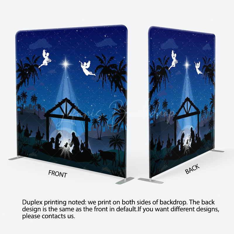 Lofaris Blue Star Holy Night Nativity Christmas Backdrop