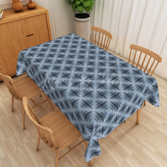 Lofaris Blue Starburst Rectangle Tablecloth Modern Geometric Pattern Dining Table Cloth Decor