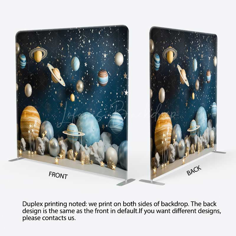 Lofaris Blue Starry Galaxy Kids Photo Tension Fabric Backdrop