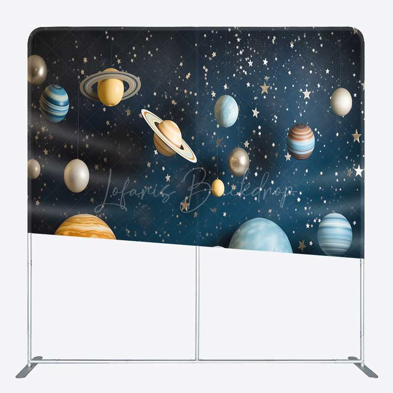 Lofaris Blue Starry Galaxy Kids Photo Tension Fabric Backdrop