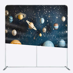 Lofaris Blue Starry Galaxy Kids Photo Tension Fabric Backdrop