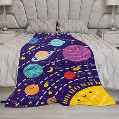 Lofaris Blue Starry Galaxy Solar System Custom Name Blanket