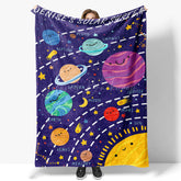 Lofaris Blue Starry Galaxy Solar System Custom Name Blanket