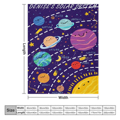 Lofaris Blue Starry Galaxy Solar System Custom Name Blanket