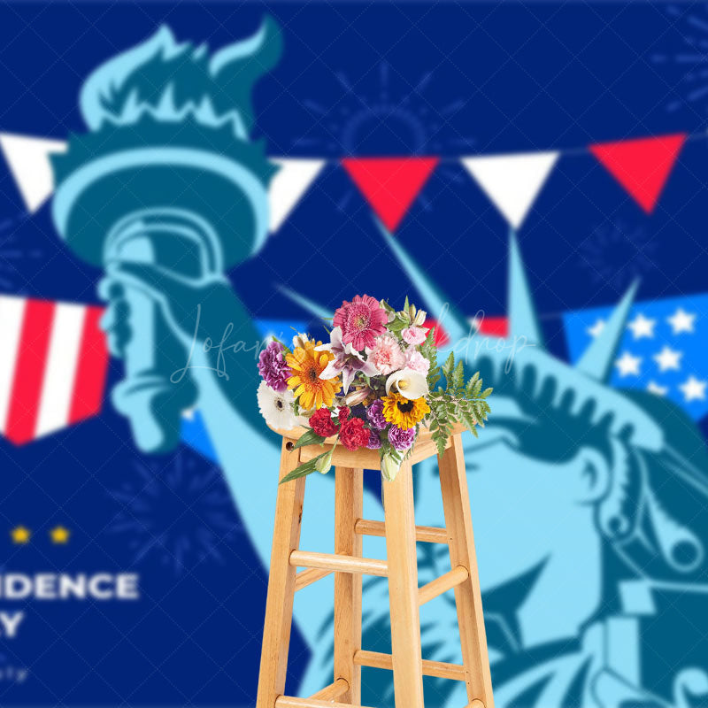 Lofaris Blue Statue Of Liberty Independence Day Backdrop