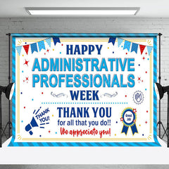 Lofaris Blue Stripe Administrative Professionals Backdrop