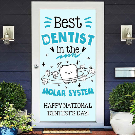 Lofaris Blue Tooth Happy National Dentists Day Door Cover