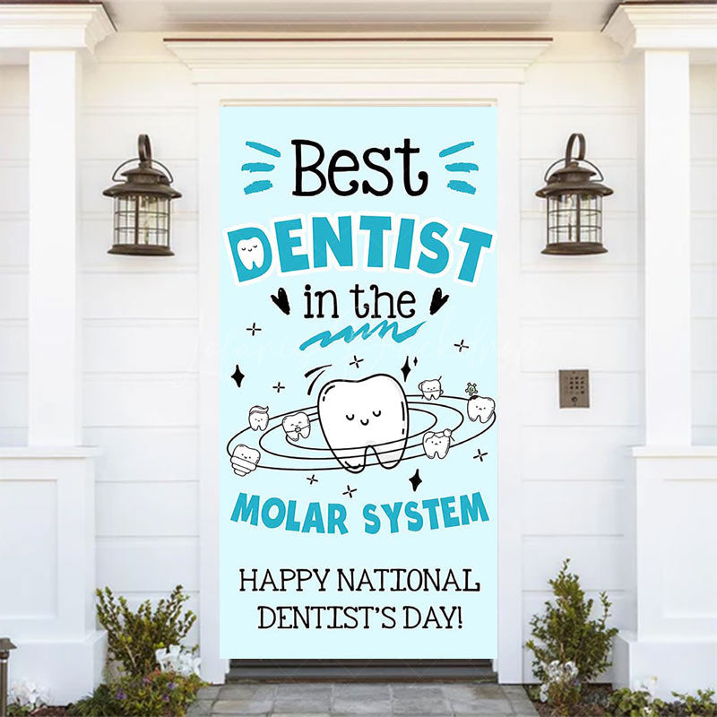Lofaris Blue Tooth Happy National Dentists Day Door Cover