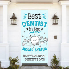Lofaris Blue Tooth Happy National Dentists Day Door Cover