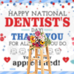 Lofaris Blue Tooth Tools Happy National Dentists Day Backdrop