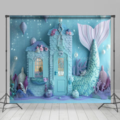 Lofaris Blue Undersea Mermaid Cake Smash Room Set Backdrop