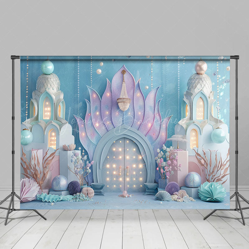 Lofaris Blue Undersea Mermaid Cake Smash Room Set Backdrop