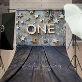 Lofaris Blue Wall First Birthday Cake Smash Sweep Backdrop