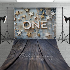 Lofaris Blue Wall First Birthday Cake Smash Sweep Backdrop