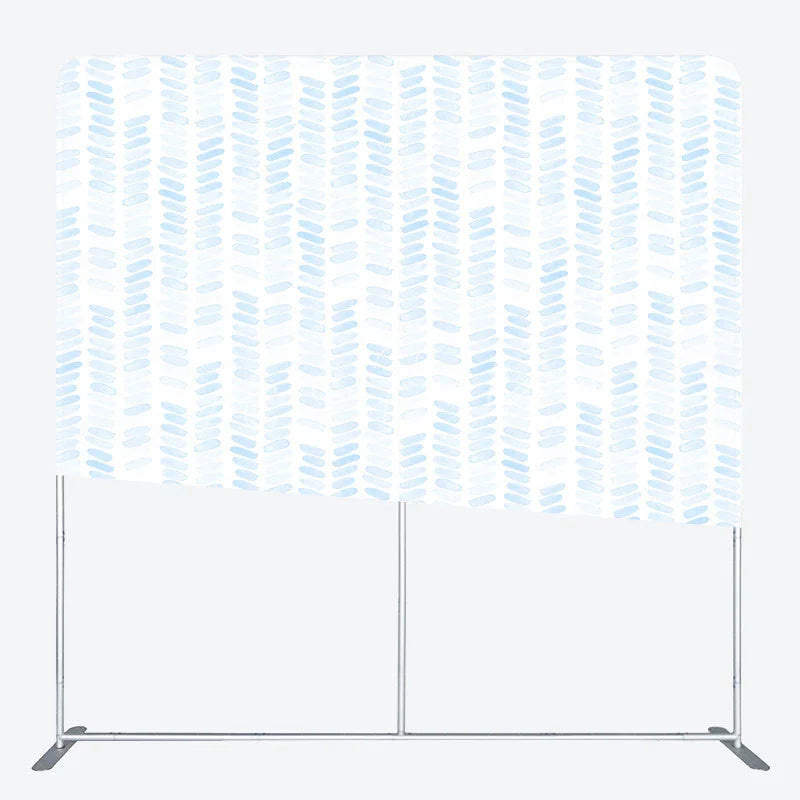 Lofaris Blue Watercolor Pattern Tension Fabric Backdrop Abstract Brush Stroke Decoration Baby Boy Shower Background