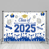 Lofaris Blue White Class of 2025 Congrats Graduation Backdrop