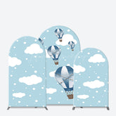 Lofaris Blue White Cloud Hot Air Balloon Party Arch Backdrop