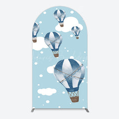 Lofaris Blue White Cloud Hot Air Balloon Party Arch Backdrop
