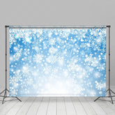Lofaris Blue White Dense Snowflake Winter Scene Backdrop