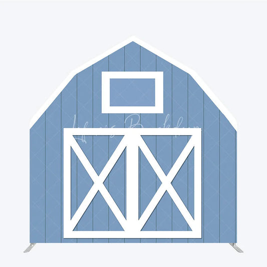 Lofaris Blue White Farm Barn Door Arch Party Decor Backdrop