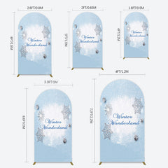 Lofaris Blue White Glitter Winter Wonderland Arch Backdrop