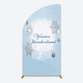 Lofaris Blue White Glitter Winter Wonderland Half Moon Arch Backdrop